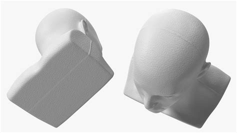 3D model Styrofoam Male Mannequin Head White | 3D Molier International