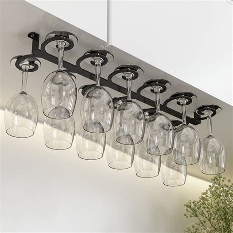 Mint Pantry® Hayley Hanging Wine Glass Rack Black | Wayfair