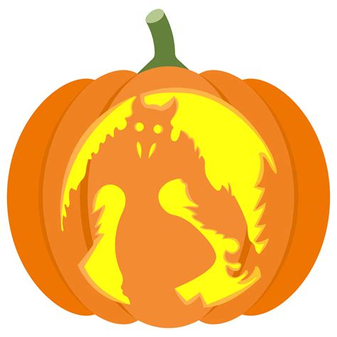 Werewolf Pumpkin Stencil Wolf Pumpkin Stencil Allthingshallows.com