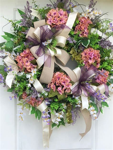 Pink Hydrangea Wreath,Sassy Doors Wreath, Everyday Wreath,Front Door ...