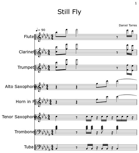 Still Fly - Sheet music for Flute, Clarinet, Trumpet, Alto Saxophone ...