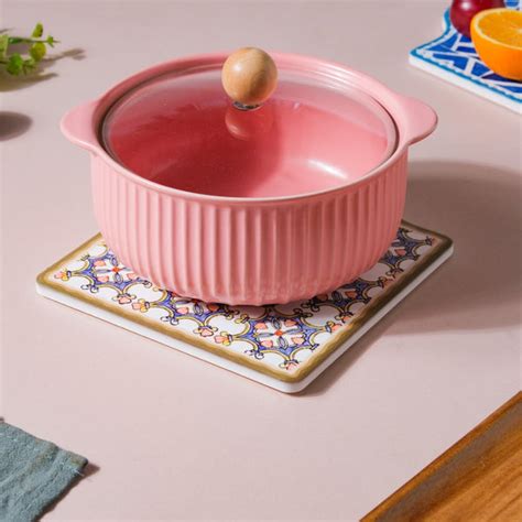 Spanish Art Ceramic Trivet Blue And White 7 Inch