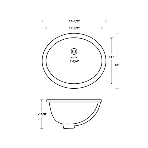 13″ x 11″ Oval Undermount Ceramic Bathroom Sink with Overflow Drain ...
