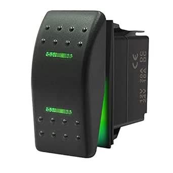 KEING Momentary Waterproof Rocker Switch Toggle - (ON)/Off/(ON) Green ...