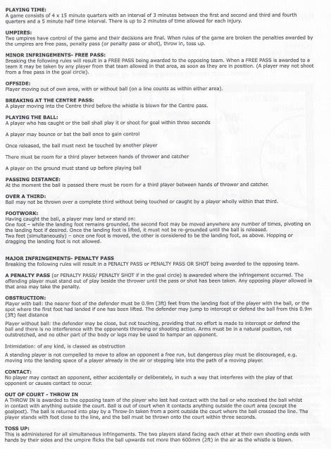 Image result for Basic Rules of Netball