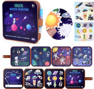 Verilux DIY Coloring Book with Brush Water Paint Space Man Doodle Book ...