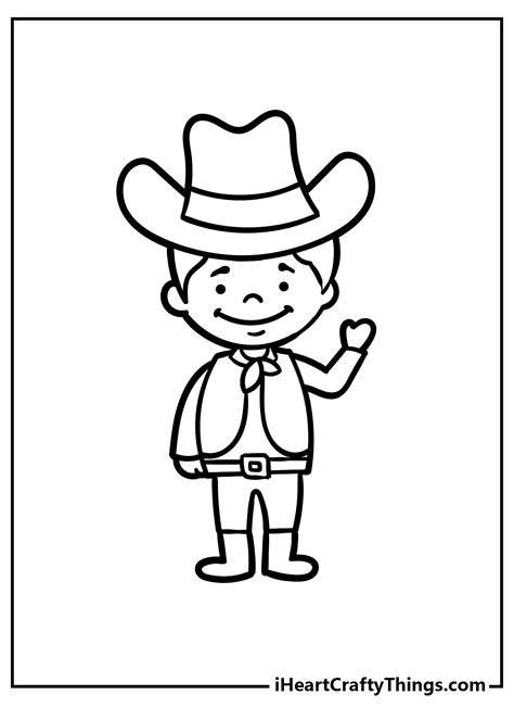 Cowboy Scene Coloring Page