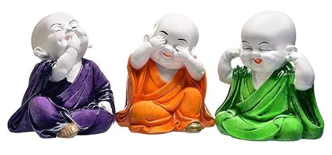 Buy J JIYANSH CREATION Polyresin Set of 3 Piece Cute Small Monk Lord ...