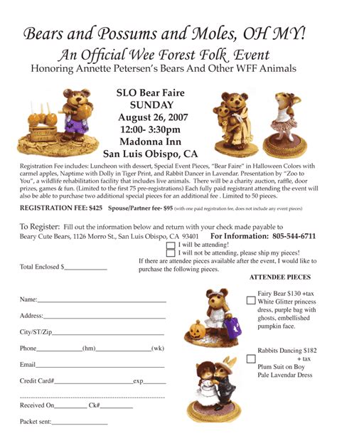 Fillable Online secure2 techxpress Bears and Possums and Moles, OH MY ...