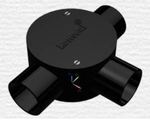 25 mm PVC Conduit Three Way Junction Box Black - 25N3BJ - Electrical ...