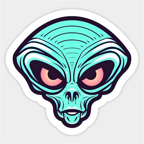 Alien Head Printable Sticker 的图像结果