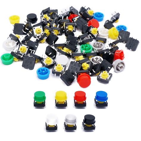 TWTADE / 70pcs Momentary Tact Tactile Push Button Switch 12x12x12mm 4 ...