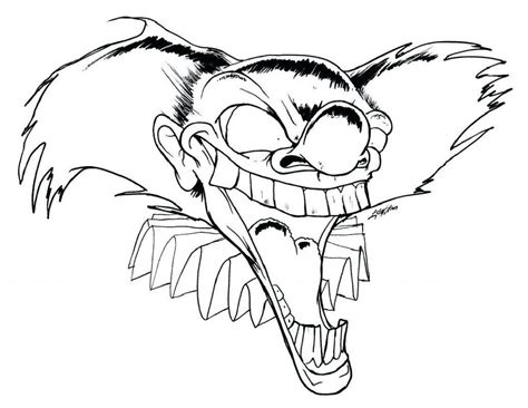 clown line drawing