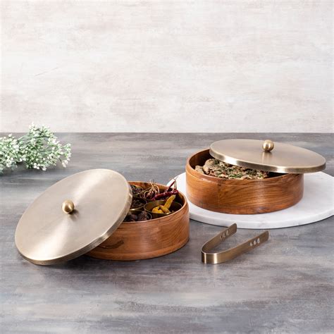Buy Wooden Masala Box Online, Spice Box for Kitchen & Masala Dabba ...
