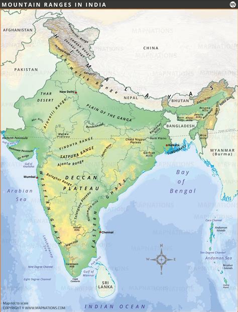 Mountain Ranges in India Map – Himalayas, Ghats, Vindhya & Satpura