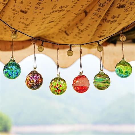 Amazon.com: 6pcs Hand-Blown Glass Ornaments Balls Glass Christmas Ball ...