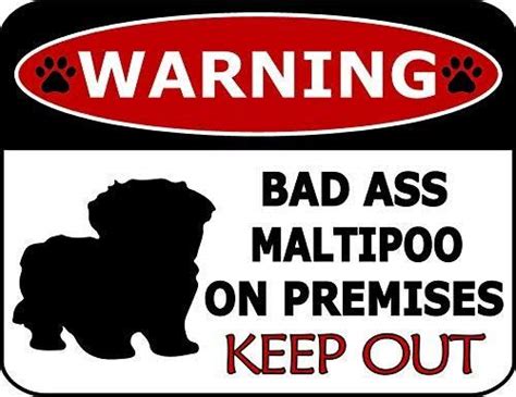 Top Shelf Novelties Warning Bad Ass Maltipoo On Premises Keep Out ...