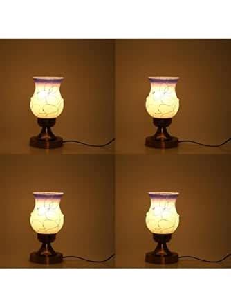 Buy Somil Glass Table Lamp with Decorative Glass Shade and Metal ...