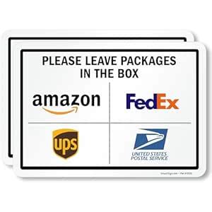 SmartSign Pack of 2 Please Leave Packages in The Box Guide Stickers ...