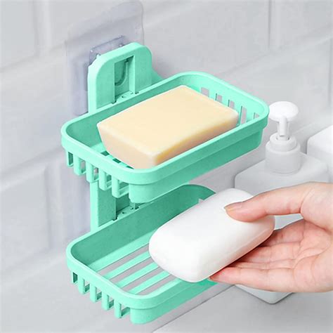 Wolpin Soap Stand Holder for Bathroom Kitchen Sink Magic Stickers Wall ...