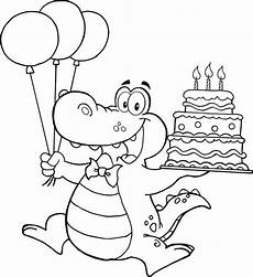 ausmalbilder geburtstag opa alligator holding birthday cake for ausmalbilder geburtstag opa alligator holding birthday cake for