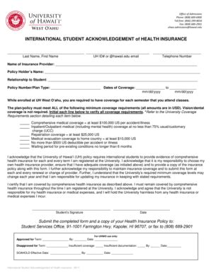 Fillable Online uhwo hawaii University of Hawai'i - West O'ahu - Forms ...