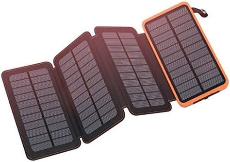 FEELLE 25000 mAh Lithium Polymer Power Bank HI-S025 with 4 Solar Panels ...