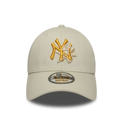 New York Yankees MLB Floral Icon Cream 9FORTY Adjustable Cap