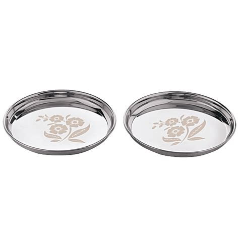 Buy Kitchen Essentials Stainless Steel Bidding Thali - No 13, Laser ...