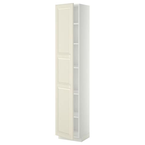 METOD high cabinet with shelves, white/Bodbyn off-white, 40x37x200 cm ...