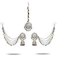 Buy Total Fashion Women's Oxidized Silver Metal Maang Tikka with ...