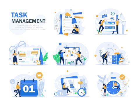 Aufgabenmanagement-Tool flaches Illustrationskonzept, Aufgabenliste und ...
