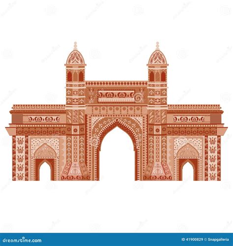 Gateway of India stock vector. Illustration of colonial - 41900829