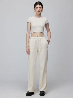 Buy Cava Athleisure Ivory Relaxed Wide Leg Pants (XS) Online
