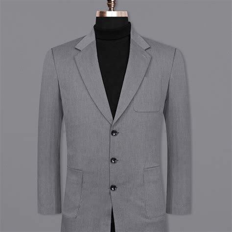 Storm Dust Gray Textured Single Breasted Premium Cotton Trenchcoat for Men