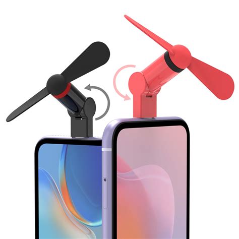 Genuie Fan for iPhone(2 Packs), Mini Fan with 180 Rotating, Strong Wind ...