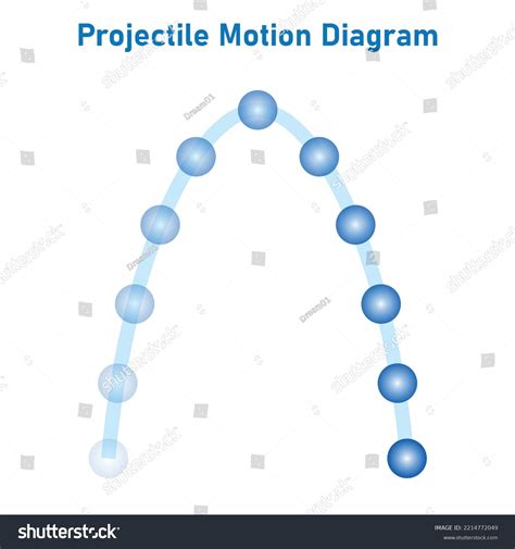 Projectile Motion Diagram Physics Parabolic Curve Stock Vector (Royalty ...