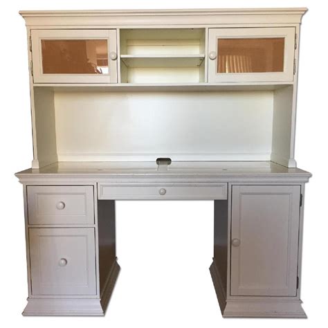 Pottery Barn Teen White/Cork Desk & Hutch w/ Smart Drawer - AptDeco