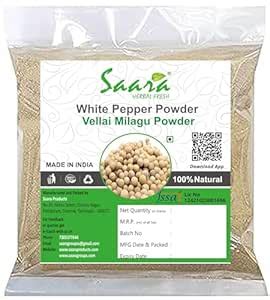 Saara HERBAL FRESH White Pepper Powder, 25g, Vellai Milagu, White ...