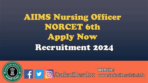 AIIMS Nursing Officer NORCET 6th Stage II Result 2024 Download Now