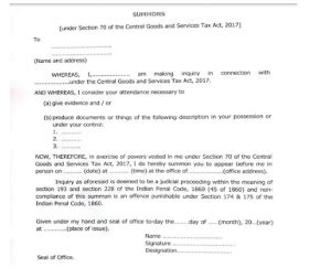 All about summons under GST - Enterslice