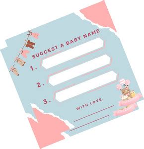 The Decor Cycle Baby Shower Special Baby Name Suggestion Cards Pack Of ...