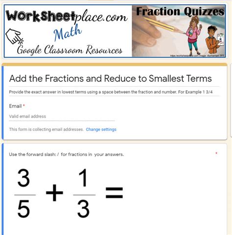Image result for Math Worksheets Adding Fractions