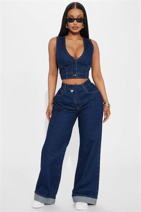 Laura Denim Pant Set - Dark Wash | Fashion Nova