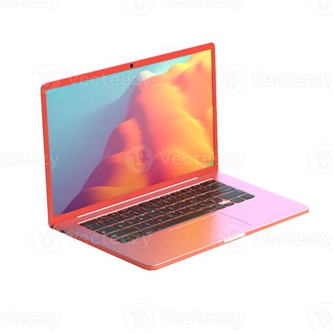 laptop in 3D style trending color palette with 23886690 PNG