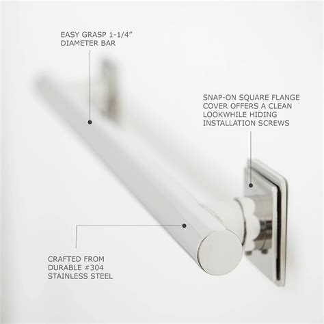 Buy 12-inch Coronado Designer Straight Bathroom Shower Grab Bar with ...