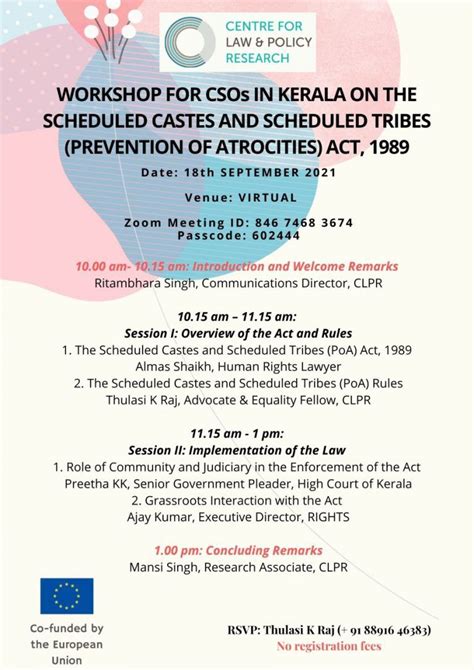 Workshop, CSOs, The Scheduled Castes/Scheduled Tribes (Prevention of ...