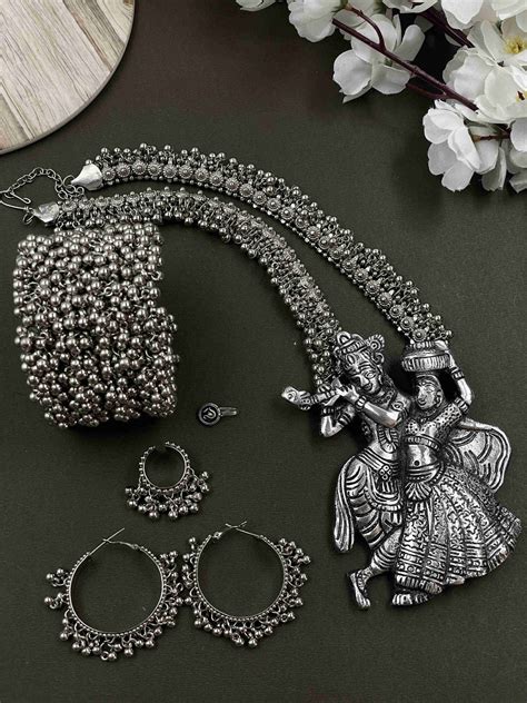 5 PIECE RADHA KRISHNA JEWELLERY SET COMBO – Naman Arts