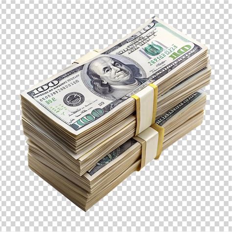 Premium PSD | A stack of american money on transparent background