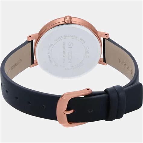 Casio Sheen Women Black Leather Watch SX274 – Just In Time